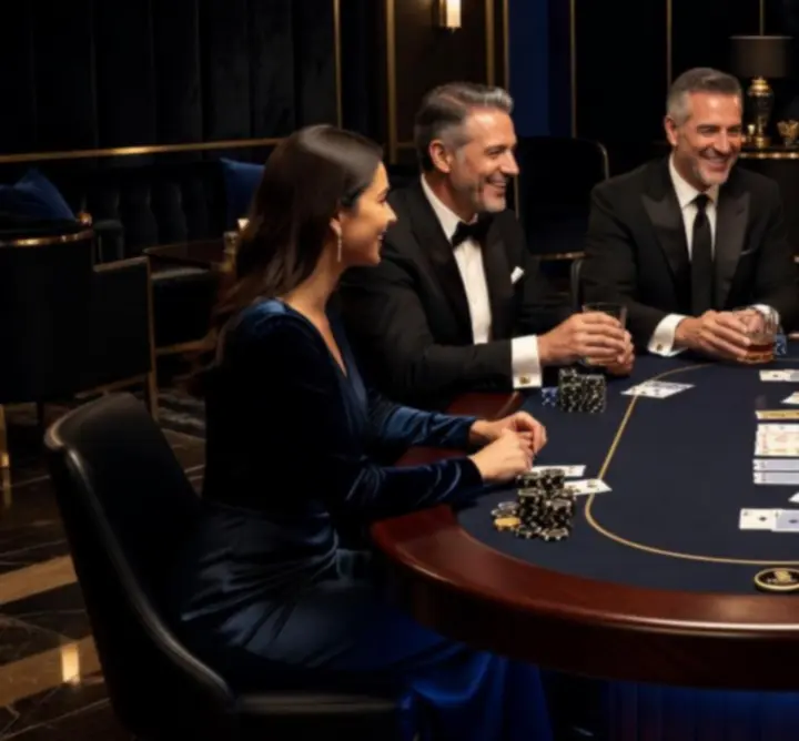 Elegancki firmowy stół pokerowy na mobilnym evencie korporacyjnym